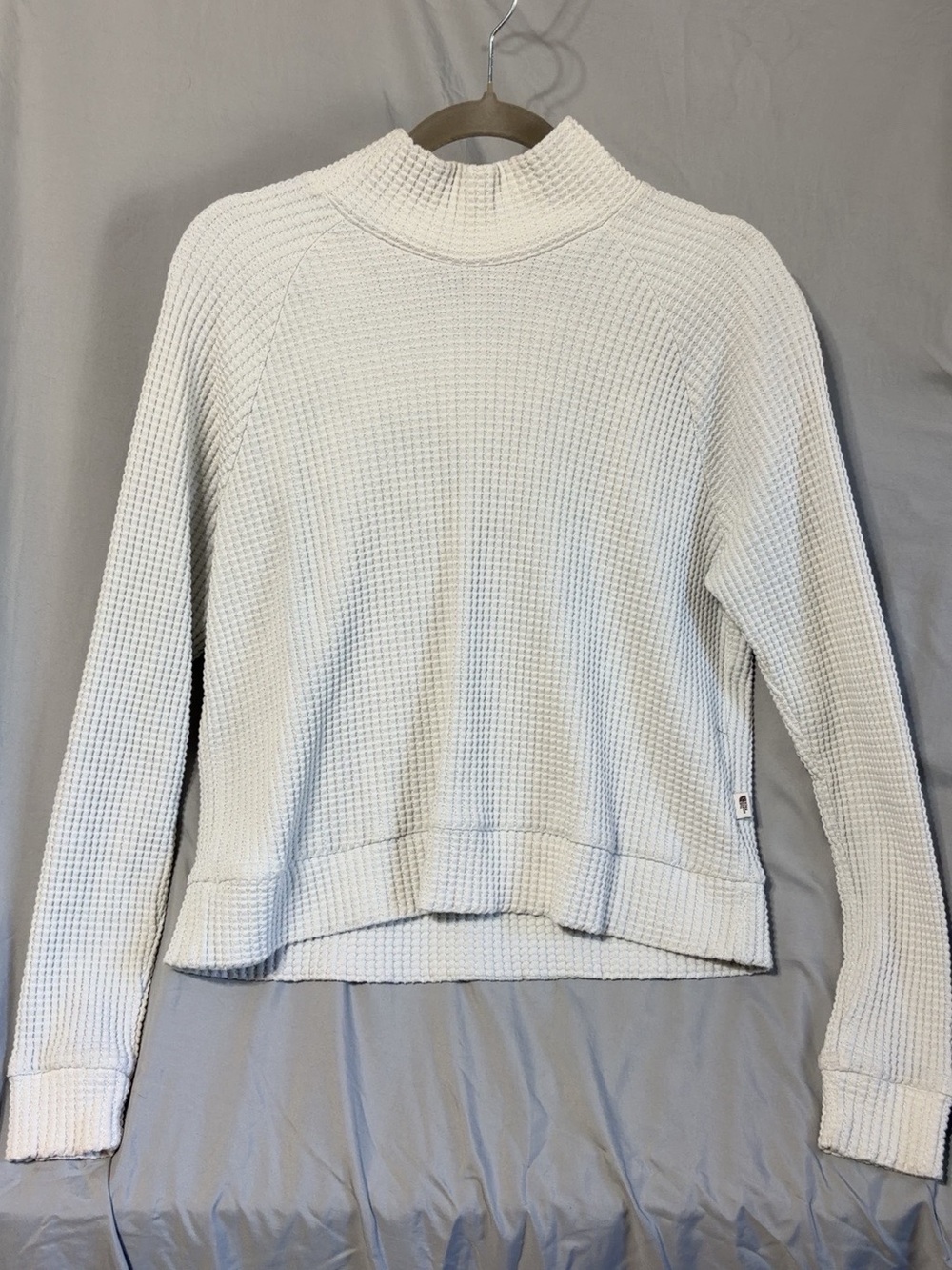 The North Face Ivory Waffle Knit Mock Neck Pullover Women’s Medium